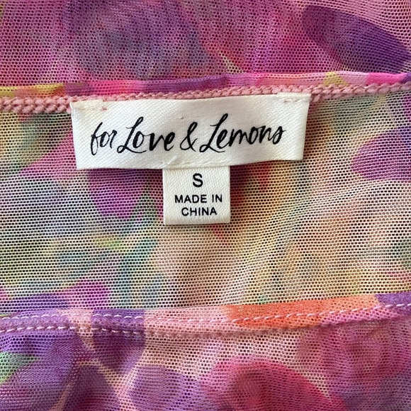 For Love And Lemons Pink Long Sleeve Bodycon Swim Coverup Sz Sm .Nwot - Picture 8 of 8